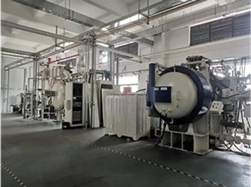 Vacuum sintering workshop where tungsten-copper wheels are produced