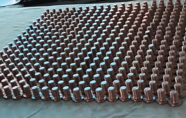 Tungsten-copper electrode products on the production line